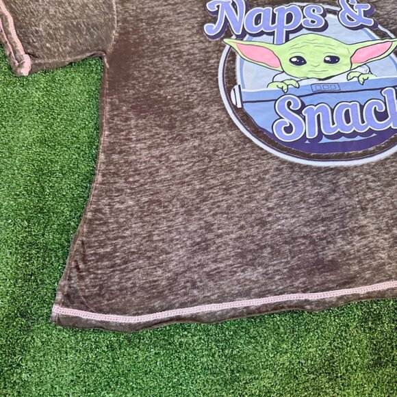 Star Wars Baby Yoda Naps Snacks Short Sleeve Loungewear Pajama Sleepwear Top XL - Picture 4 of 15